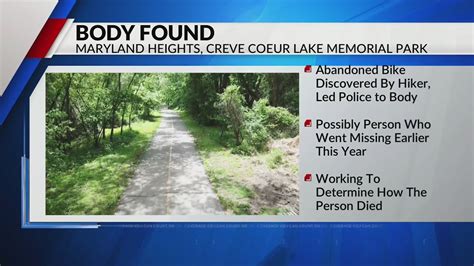 Abandoned bike leads to police discovering body at Creve Coeur Park